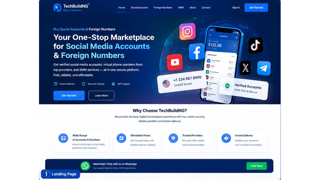 Buy All Social Media Accounts & Foreign Numbers Website